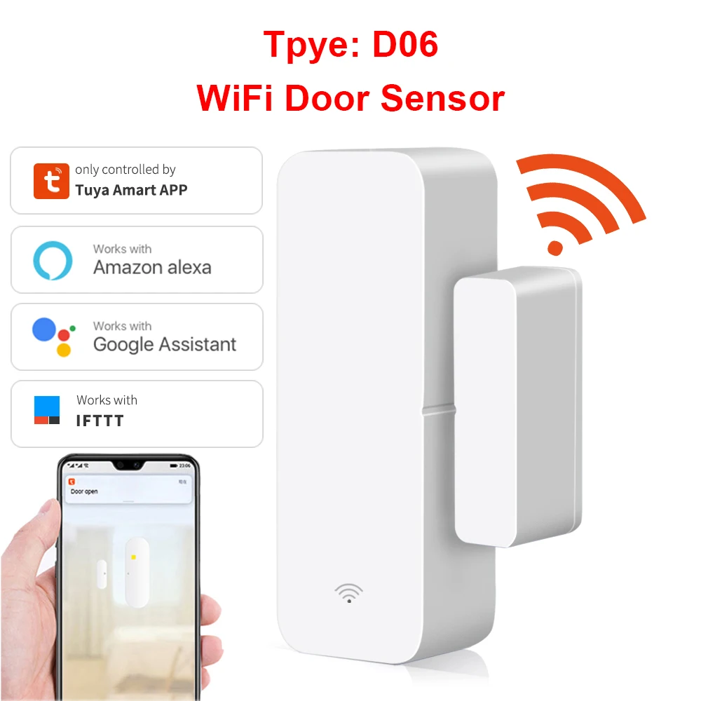 

Датчик двери Tuya магнитный с поддержкой Wi-Fi и датчиком окон