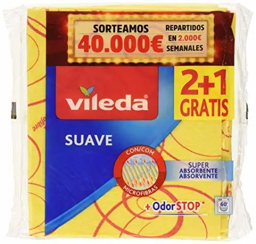 Vileda Bayeta Suave con 30% Microfibras 2 unidades + 1 unidad gratis упаковка de 4|Посудомоечные машины| |