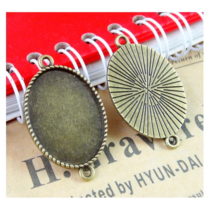 50 шт./лот Античная бронзовая основа для камеи овальные заготовки для подвесок подходит для 18*25 мм Diy оправа для подвесок