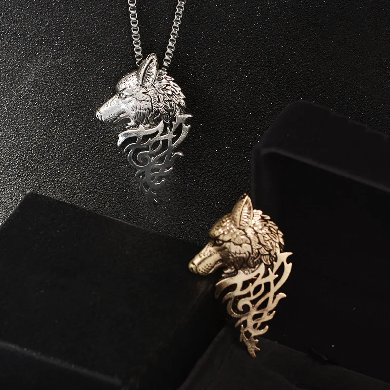 Металлическая цепочка для свитера с изображением волка | Украшения и аксессуары