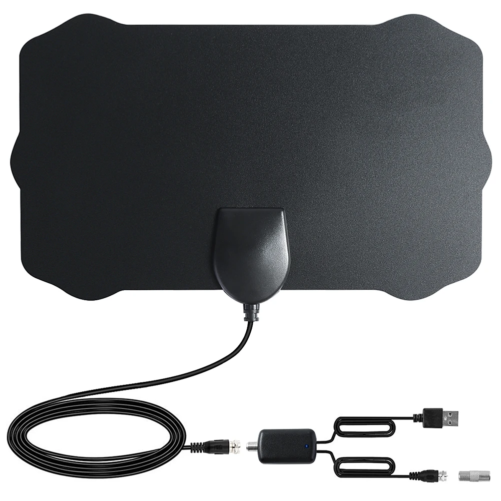 

1080P HDTV High Definition Digital 80 Miles TV Antenna Amplifier Multi-directional Indoor Reception Ultra Thin Cable Tools