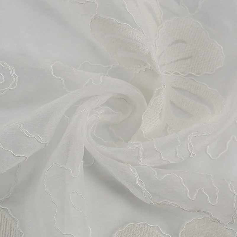 

Flower Embroider Quilting Lace Fabric for Sewing Clothes Textile by the Meter