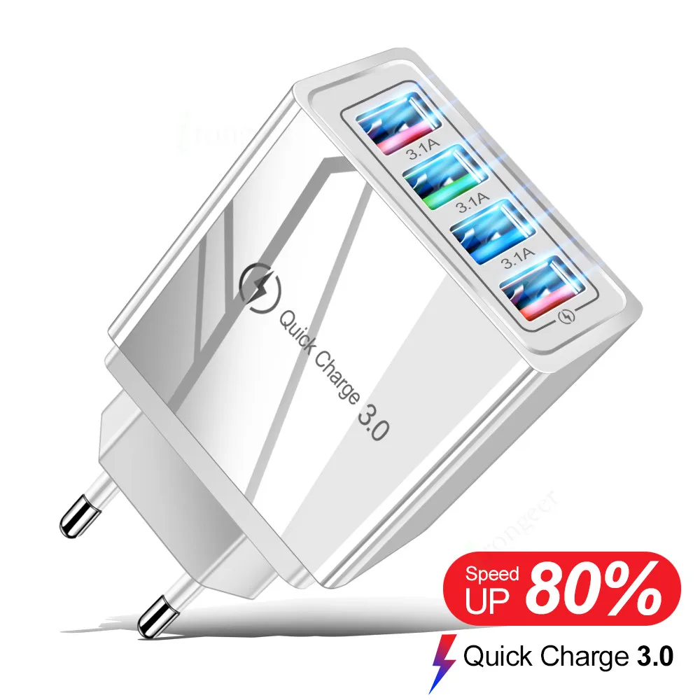 USB зарядное устройство Быстрая зарядка 3,0 быстрое зарядное устройство QC3.0 зарядное устройство для мобильного телефона для iPhone11 7 8 для samsung Xiaomi Redmi USB адаптер настенный