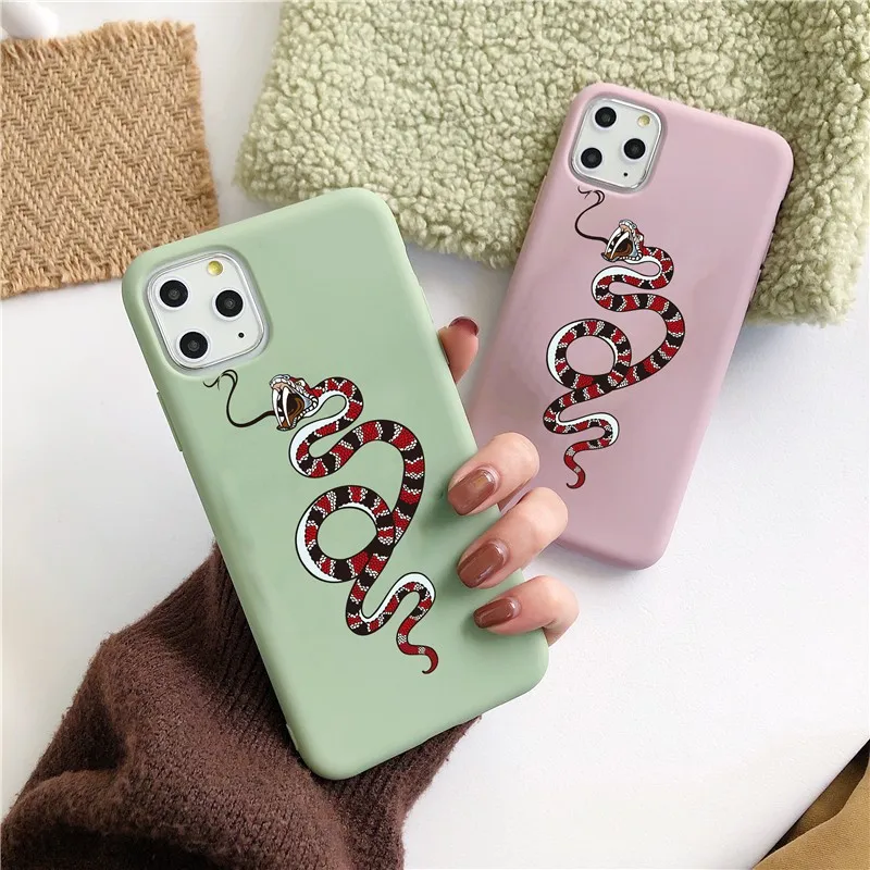 

GG snake soft case for iphone 11 pro x xs max xr 8 7 6 6s plus SE 2 matte silicone phone cover Cute ins style coque fundas capa
