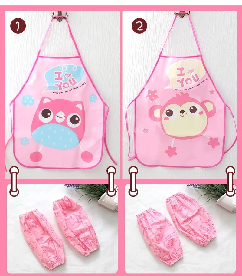 

Нагрудники с длинным рукавом, удобный фартук для ресторана, Кухонные фартуки, мультяшная форма, аксессуары для столовой, водонепроницаемые,...