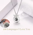 Цепочка на шею, Шейная цепочка на шею, новинка, 100 языков, подарок на день Святого Валентина, ожерелье с проекцией памяти