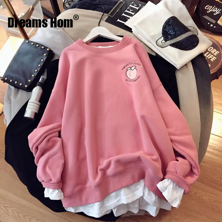 

Осенне-зимние толстовки для женщин, утепленная толстовка в Корейском стиле, женская теплая одежда большого размера, кавайная одежда