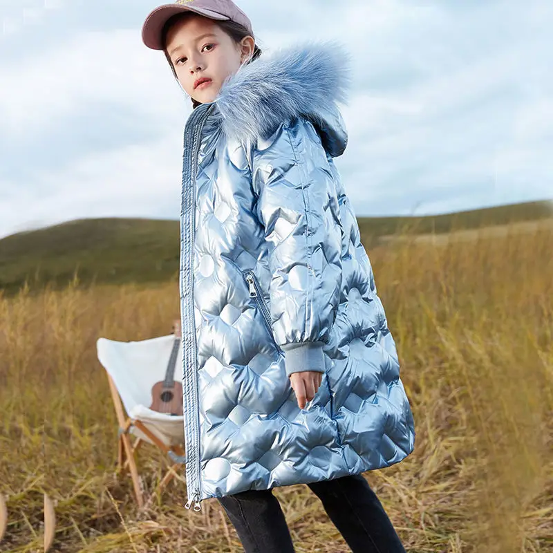 

New Russian Kids Winter Clothes Hooded Parka Down Jacket for Girl Clothing Teenager Outerwear Children Coat Snowsuit 4 10 12 15Y