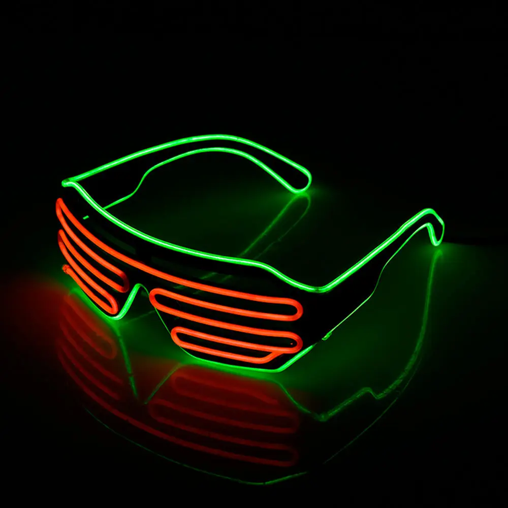 Fashion Led Luminous Glasses Battery Powered Christmas Halloween Flashing Light Glow Glasses Festival Supplies Costumes As Gift
