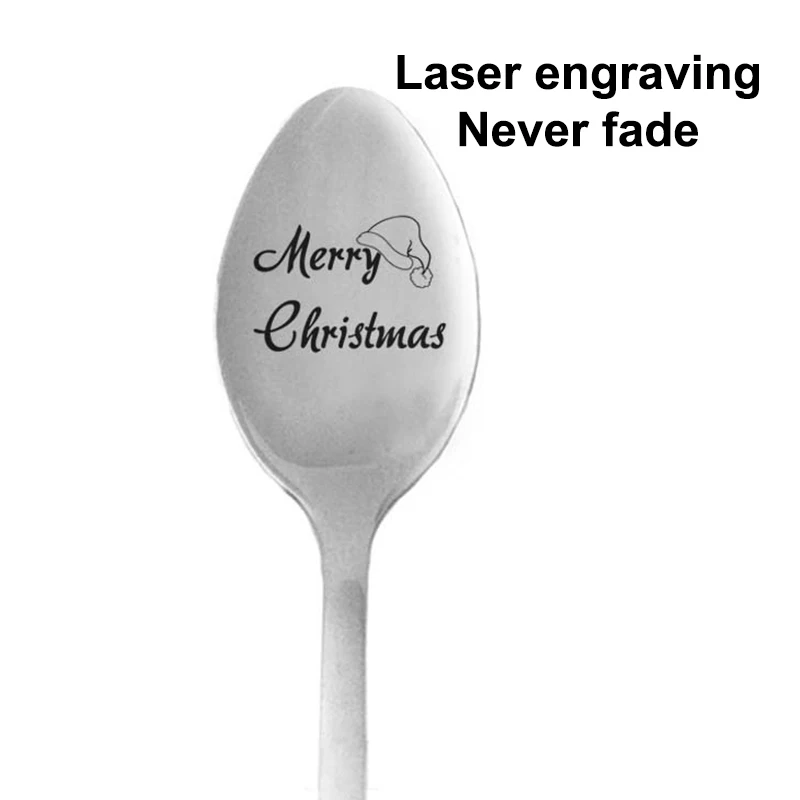 1 шт. металлические ложки "Счастливого Рождества" для празднования Рождества, украшение стола для дома, подарок Новый год, суп.