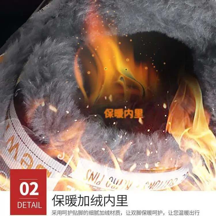 Ботинки мужские кожаные теплые водонепроницаемые меховые сапоги уличная зимняя