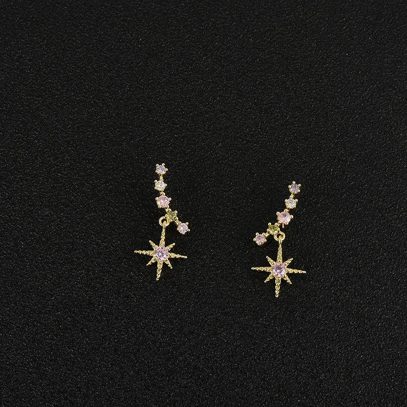 

EH036 Womens Fashion Korean Earrings Jewelry for Women Zircon Moon Star Earrings Dangle Earrings Gift Earrings for Women 2020