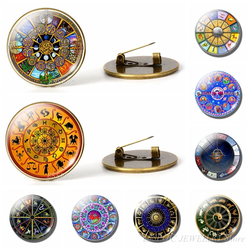 12 созвездий Броши ручной работы Знаки зодиака брошь булавки для мужчин и женщин