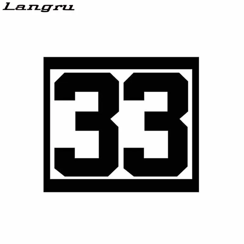 Виниловая наклейка Langru с персонализированным номером 33 для стайлинга автомобиля