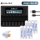 Аккумуляторные батареи PALO AAA 1,2 в AAA 3A aaa 1100 мАч с 8 слотами, умное быстрое зарядное устройство для батарей 1,2 в AAAAA