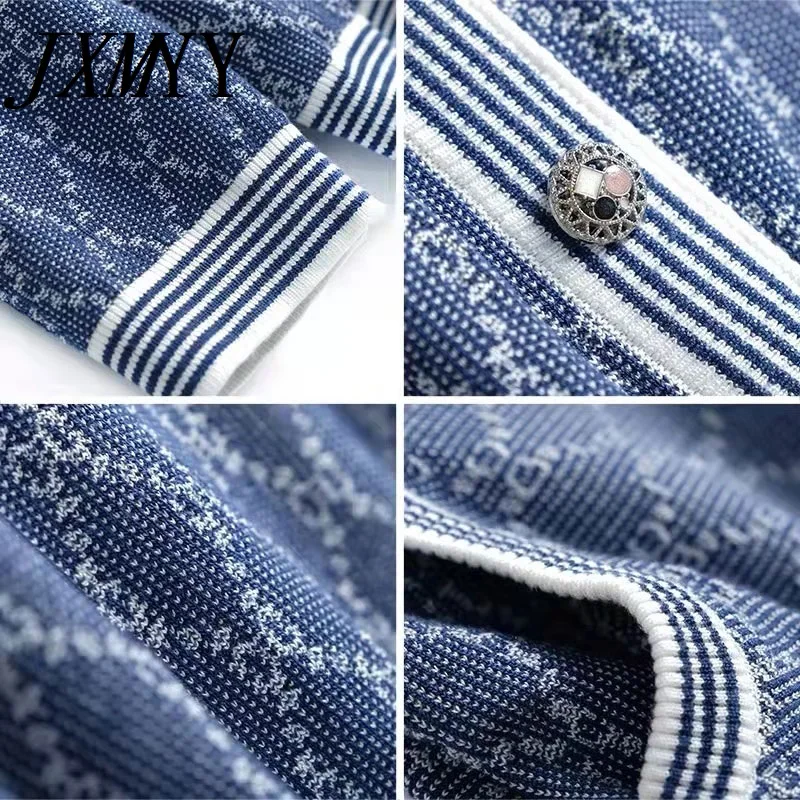 Женский трикотажный костюм JXMYY шерстяной топ + юбка контрастного цвета с