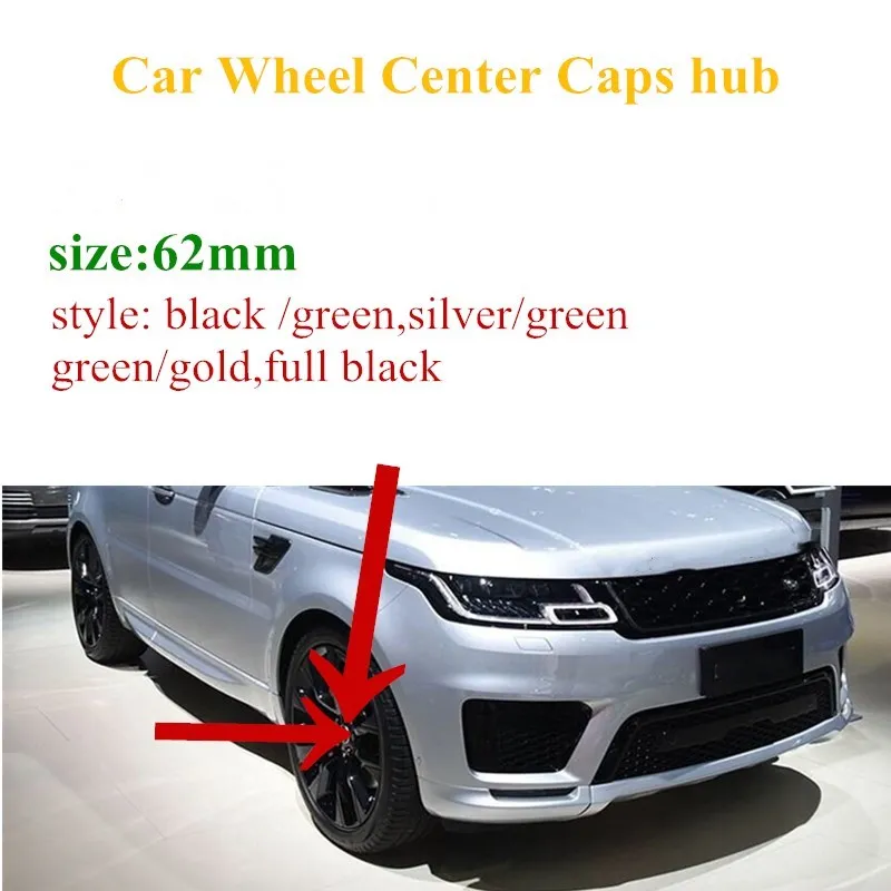 4 шт. 62 мм колпачки на центральные автомобильных колес эмблема для RANGE ROVER LR2 LR3 LR4 LAND
