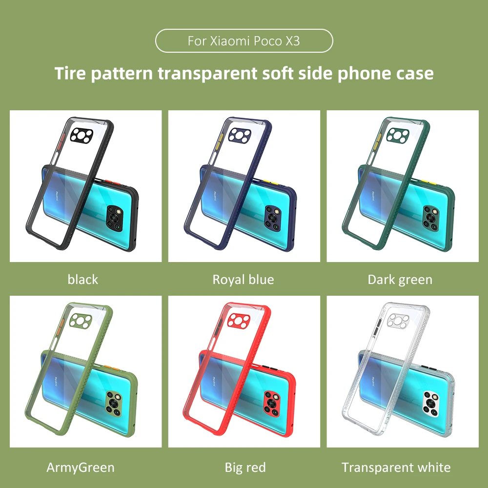 

Shockproof Phone Case Back Cover For Xiaomi Poco F3 Luxury Transparent pc Case For Xiaomi Poco X3 NFC X3 Pro F3 Camera Case