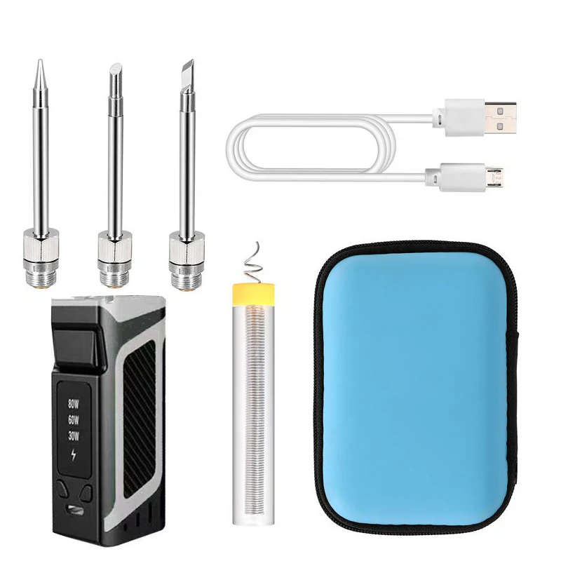 High-power 30-80W battery-powered soldering iron USB charging 510 port portable wireless | Инструменты