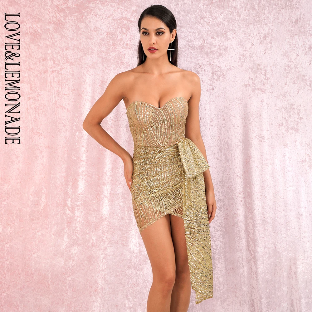 LOVE & LEMONADE сексуальный топ золотистого цвета с двойными лентами наклеенными