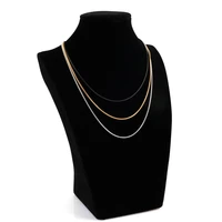 0 9mm width stainless steel round snake chain necklace for men women classic necklace jewelry