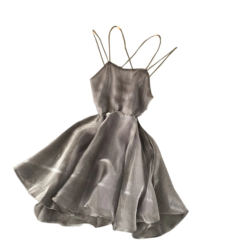 

summer new women dresses 2020 new holiday beach style gray slim mini lady sexy mini dresses top quality