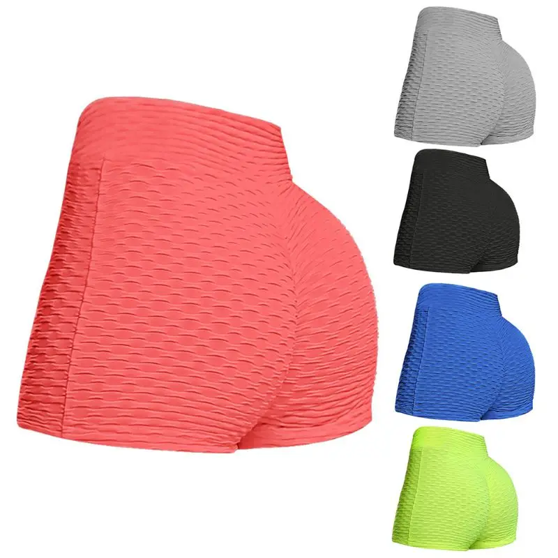 

Womens V-Front High Waisted Yoga Shorts Ruched Butt Lifting Workout Running Tight Pants Neon Quick Dry Sports Leggings