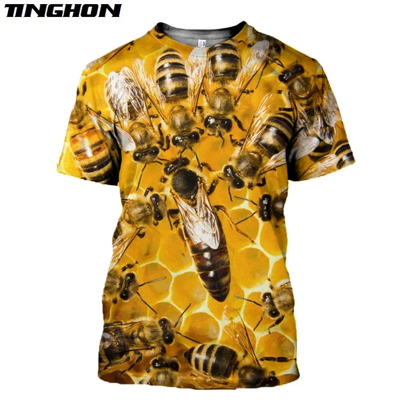 

Insect bee 3D Printed men t shirt Pure Raw Honey Harajuku Fashion Short sleeve shirt summer street Casual Unisex tshirt TM030