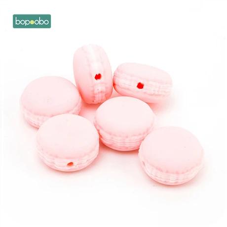 Candy pink Bopoobo 3 шт силиконовые бусины Детские Прорезыватели Bpa бесплатно пищевая Детская жевательная для прорезывания зубов для DIY ожерелье грызуны мини бусины для печенья - Цвет: Candy pink
