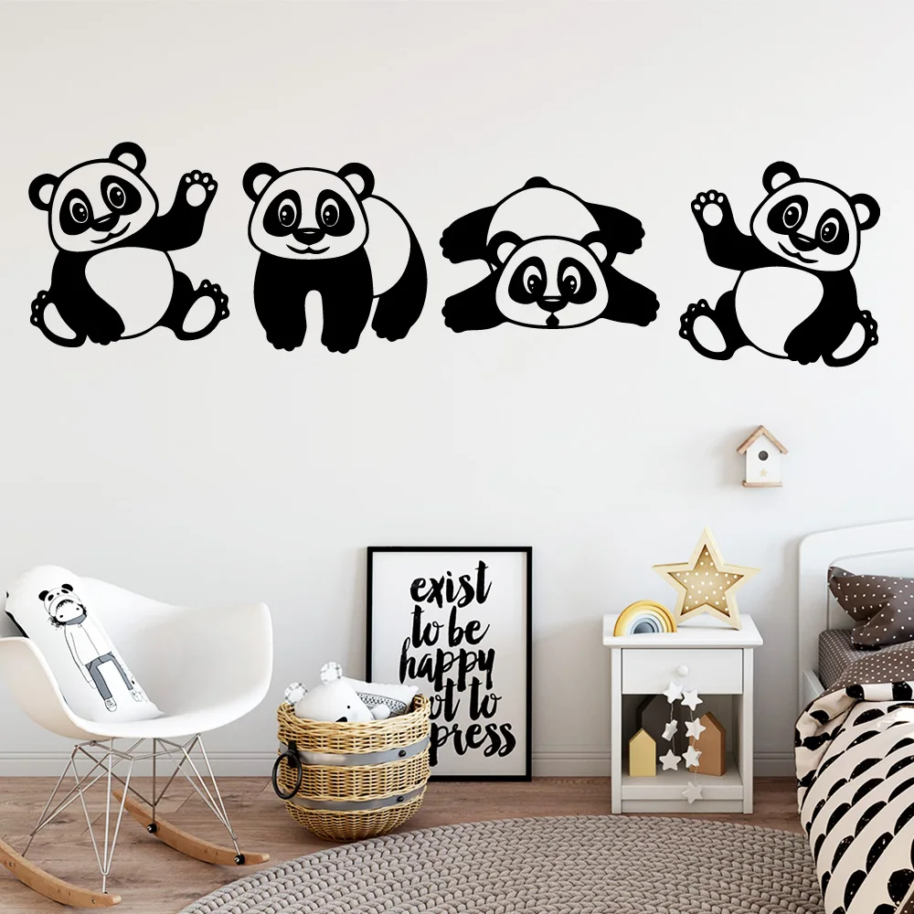 

Cartoon Panda Wall Stickers Vinyl Wall Decor For Kids Room Decoration Removable Decals Stickers Art Murals Nursery Wallpaper