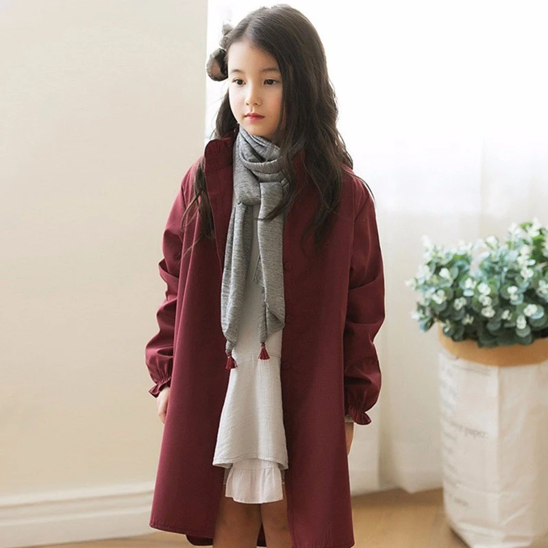 Новинка 2020 года длинная рубашка для девочек ветровка подростков детская верхняя