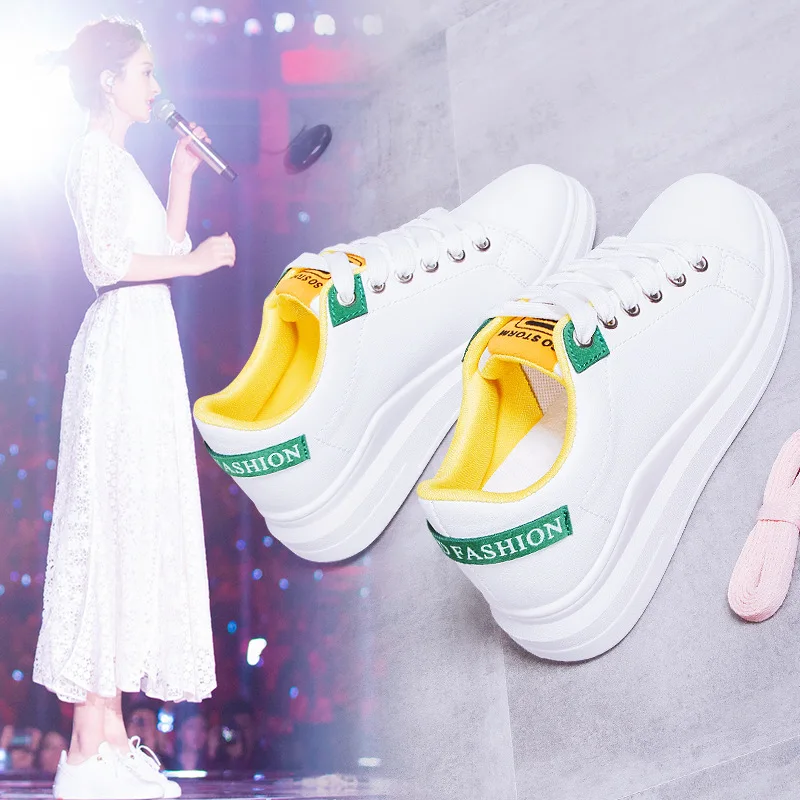 

2021 spring new women's casual shoes all-match low-top flat-bottom lace-up casual shoes comfortable white women's shoes