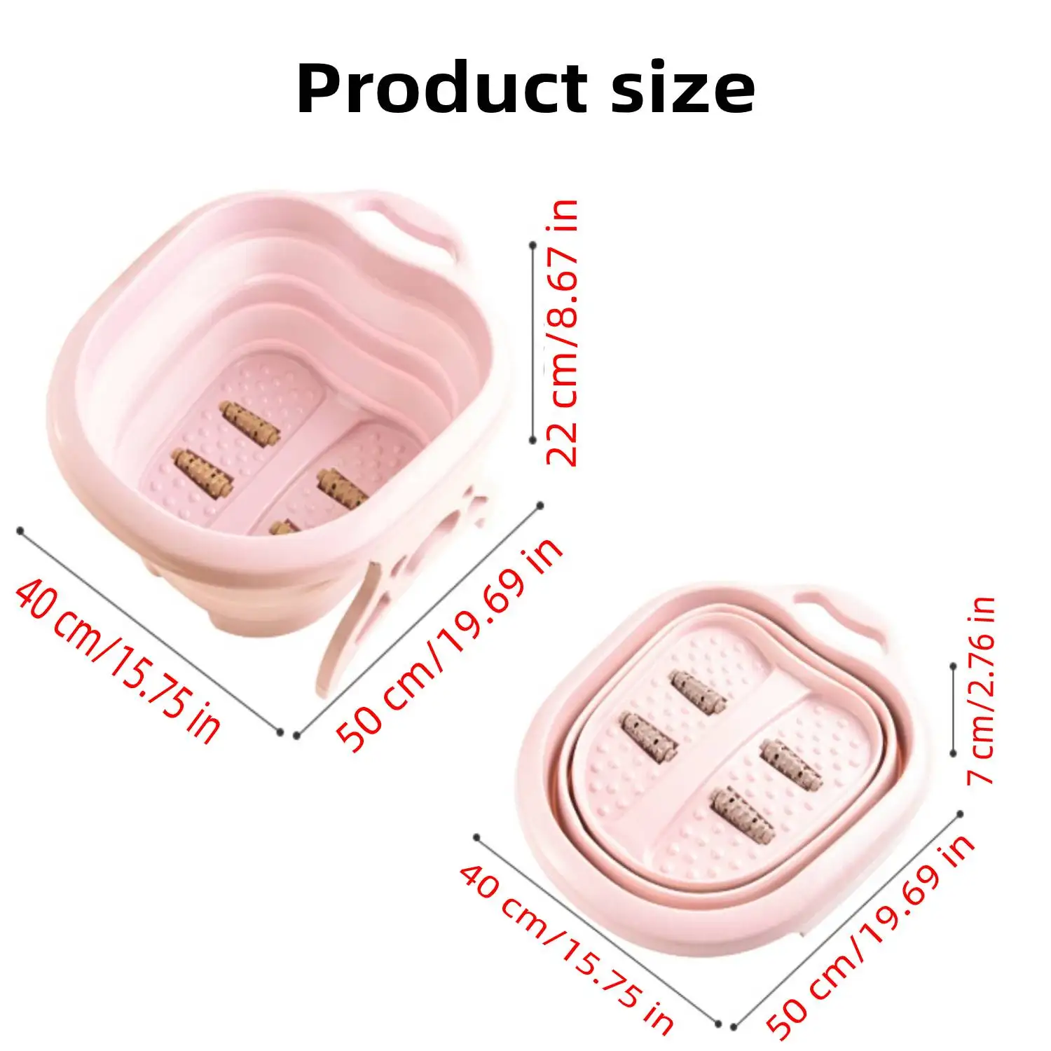 Behogar Складной Спа для ног замочить массажная ванна ведро бассейна с массирующие