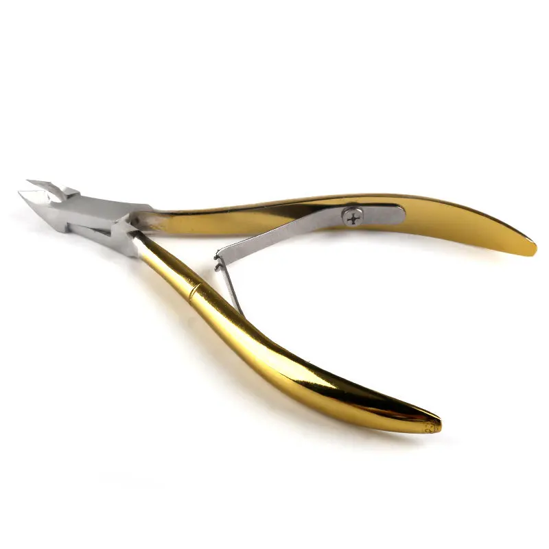 1 шт. профессиональные золотые ножницы для кутикулы из нержавеющей стали с
