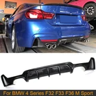 4 серии углеродного волокна задний бампер диффузор спойлер для BMW F32 F33 F36 M Sport 2014-2019 435i 420i четыре выхода диффузор