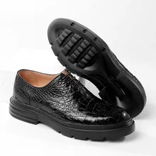 Casual Luxury High Quality Dress designer italian Shoes for men formal Fashion Crocodile leather business carved breathable