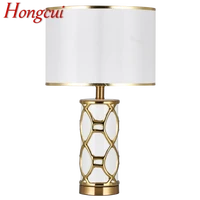 hongcui white table lamps desk luxury contemporary fabric light decorative for home bedside bedroom