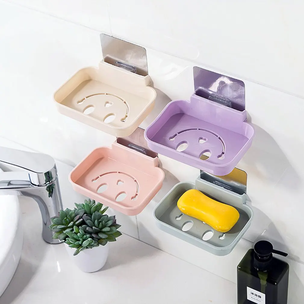 Pasted Design Wall Mounted Home Bathroom Soap Dish Box Simple Sponge Drainage Holder Tool | Дом и сад