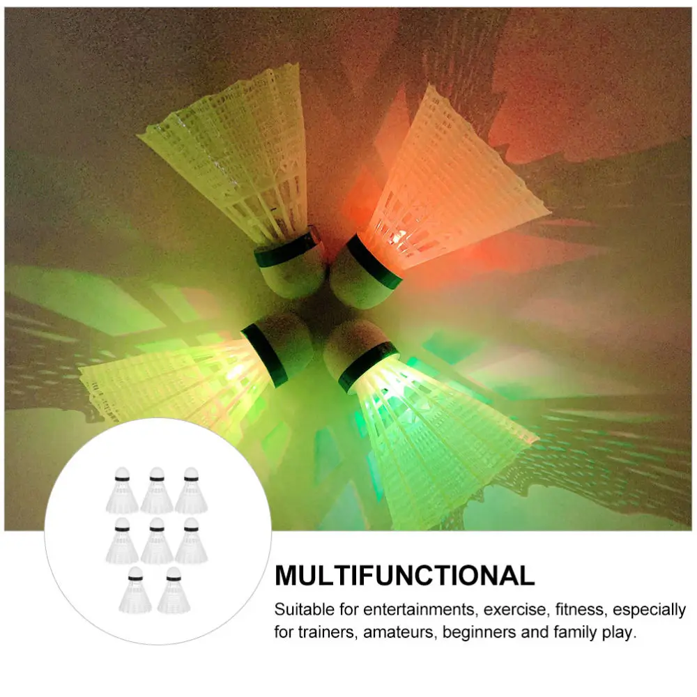 

8Pcs Professional Shuttlecocks Training Nylon Shuttlecocks Novel LED Badminton