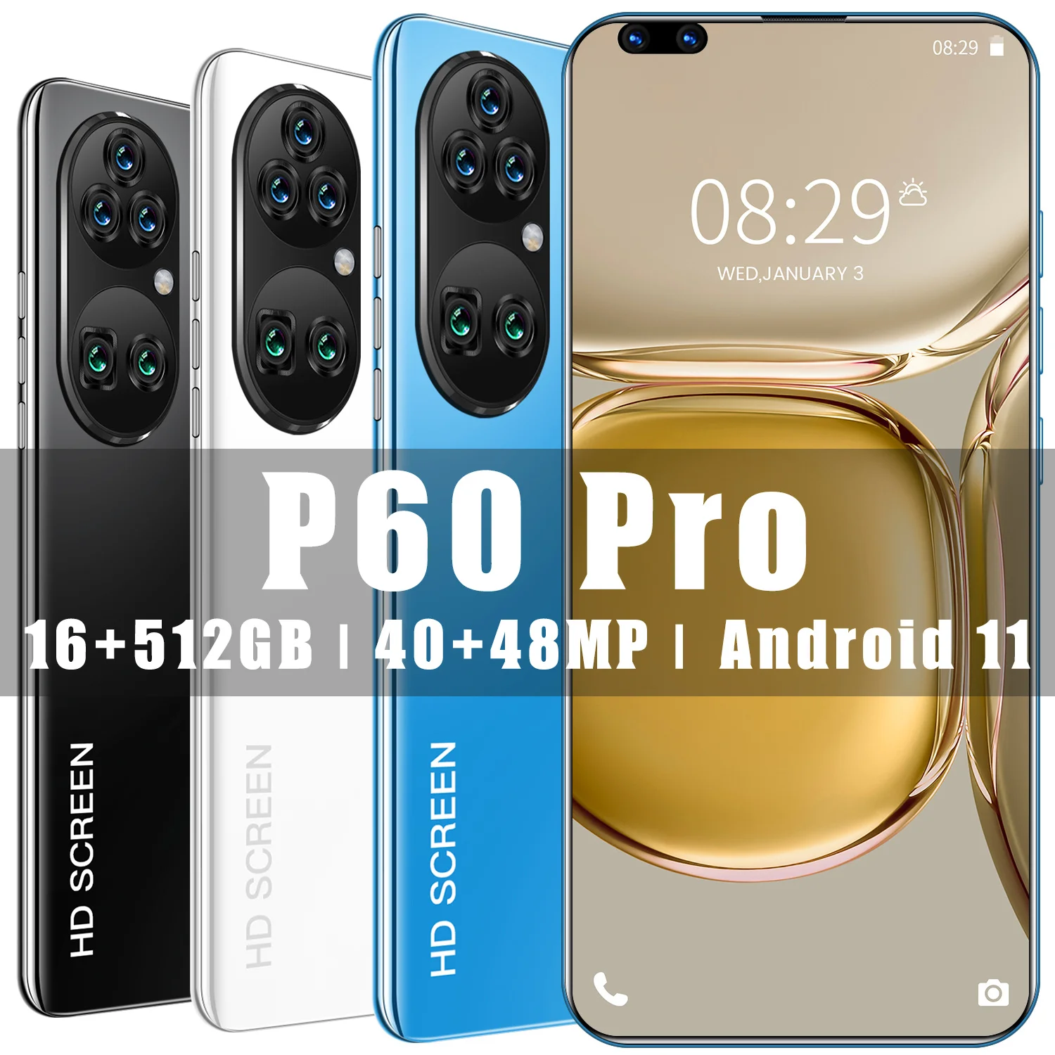 

Global Version P60 Pro 7.3 ”Deca Core 8 256GB ROM Android 10.0 Smart Phone 32MP+48MP Camera Mobile Phone