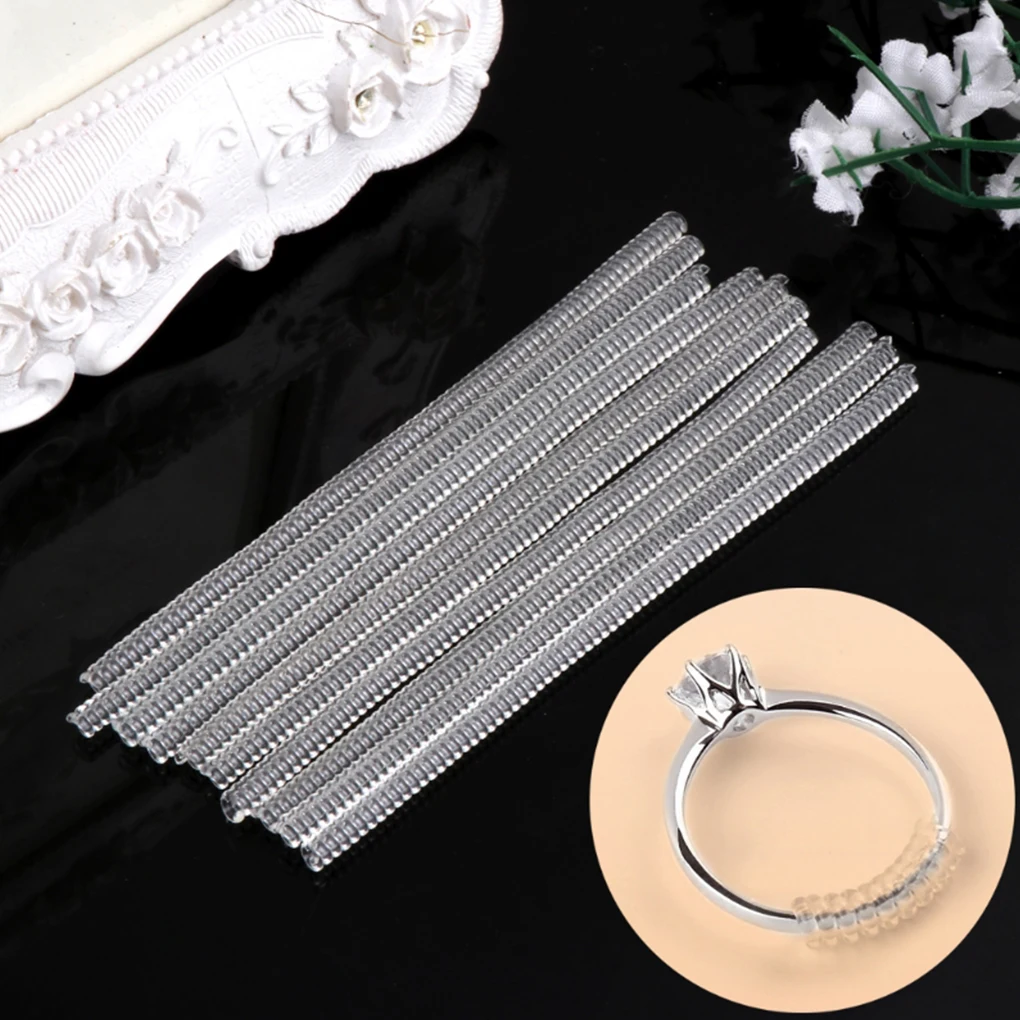 

12pcs/set Spiral Based Ring Size Adjuster Guard Tightener Reducer Resizing Tool Jewelry Tools & Equipments