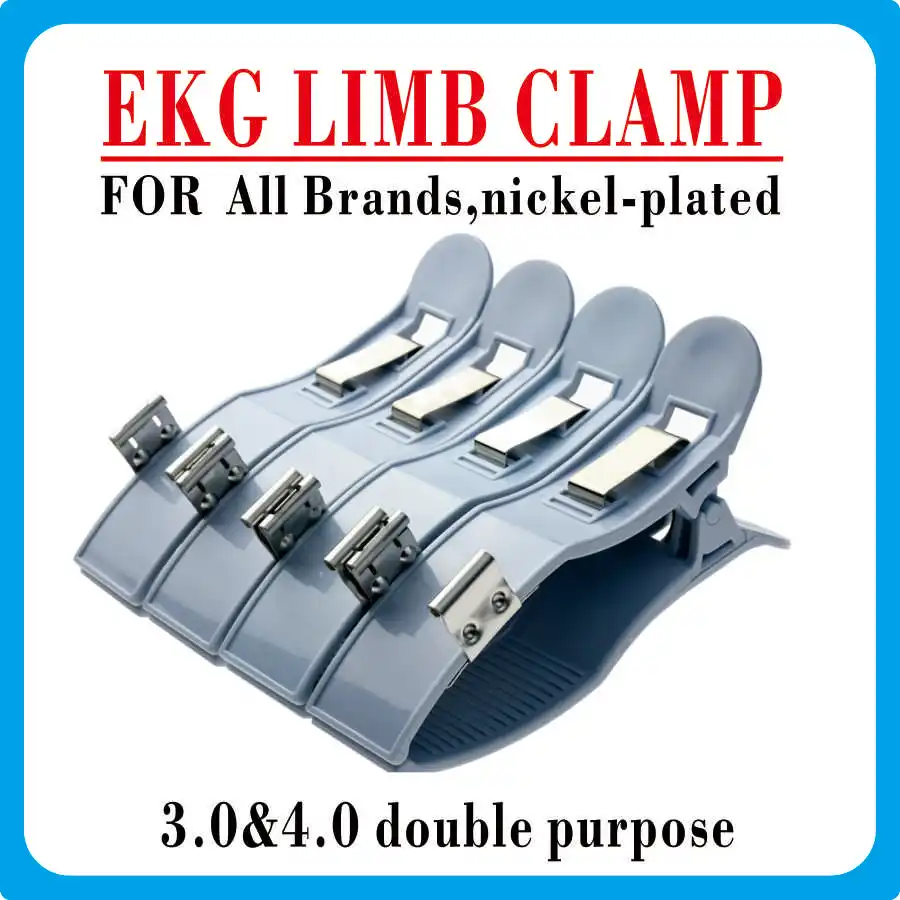 

07 Nickel-plated EKG clamp,3.0&4.0 double purpose,bule col All Brands, electrocardiograph EKG machine,ECG accessories