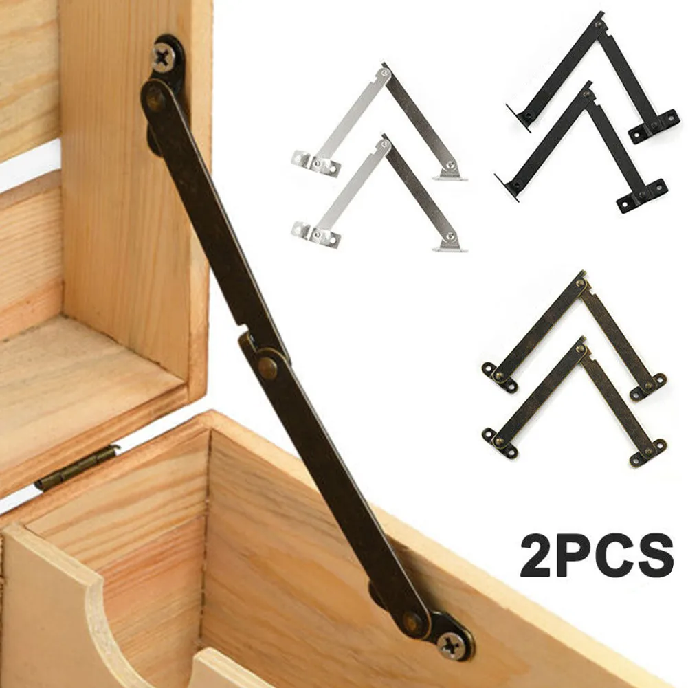 

2PCS Metal Lid Support Hinges Storage Cabinet Antique Folding Table Hinge Lift Up Flap Wooden Furniture Fittings Hardware Home