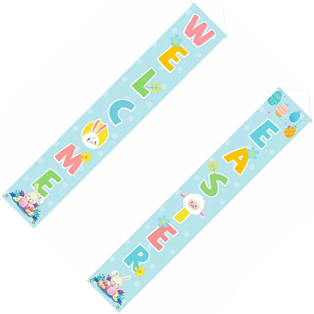 

1 Pair Easter Door Banner Delicate Door Banner Household Hanging Door Banner