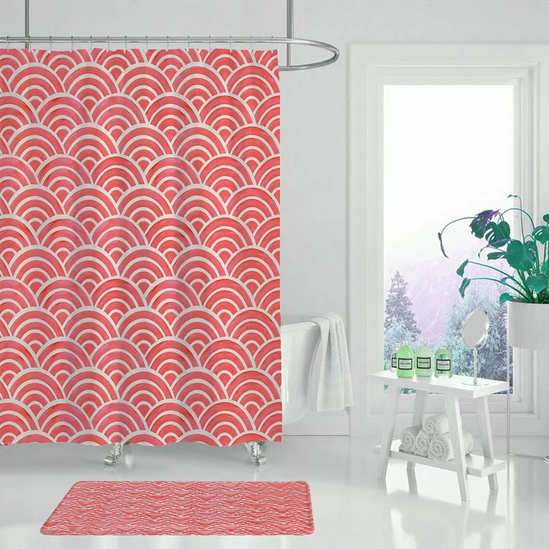 Занавеска для душа с геометрическим рисунком модная занавеска растениями