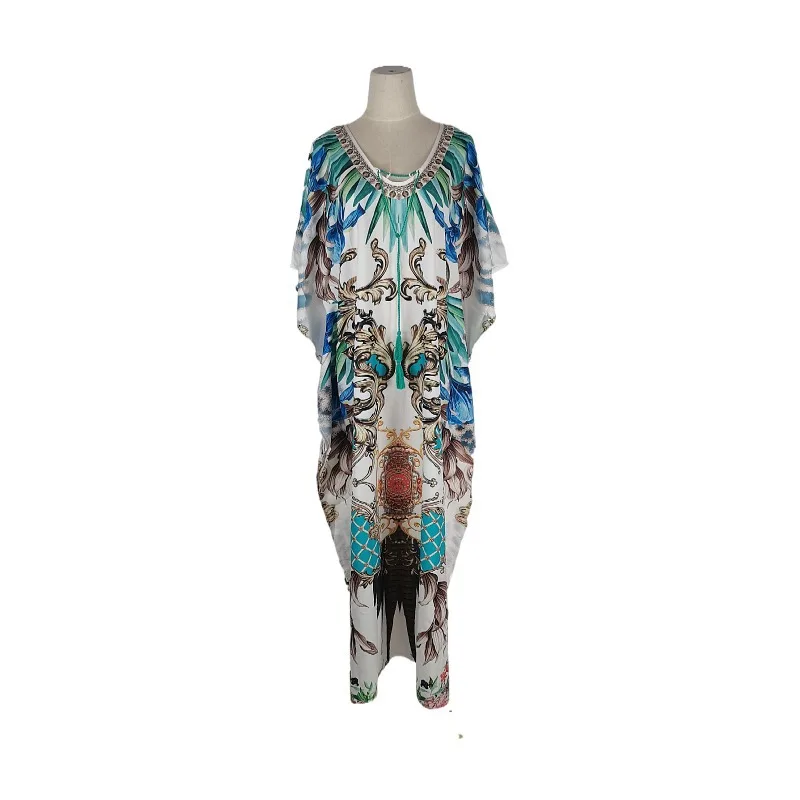 

VANOVICH Beach Top European and American Printing Loose Sunscreen Top Beach Bikini Swimsuit Long Dresses