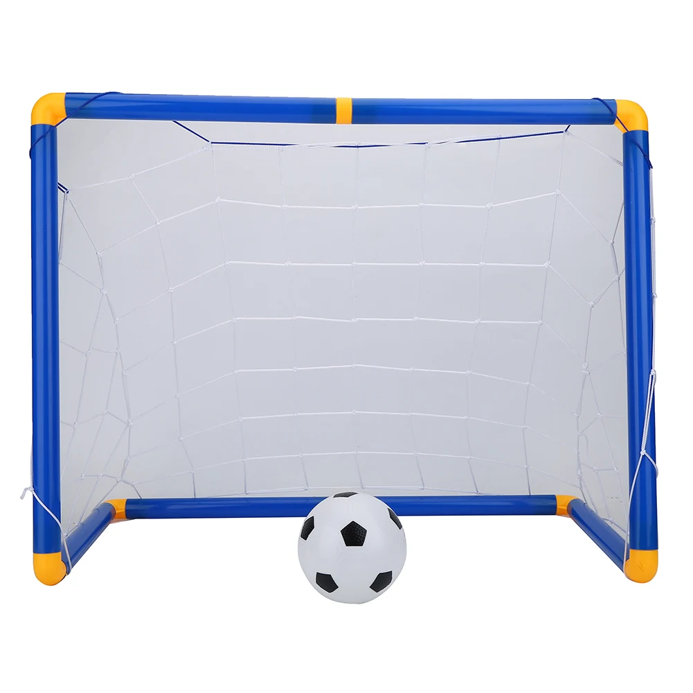 Hot! Folding Mini Football Soccer Ball Goal Post Net Set + Pump Kids Sport Indoor Outdoor Games Toys Child Birthday Gift Plastic | Спорт и