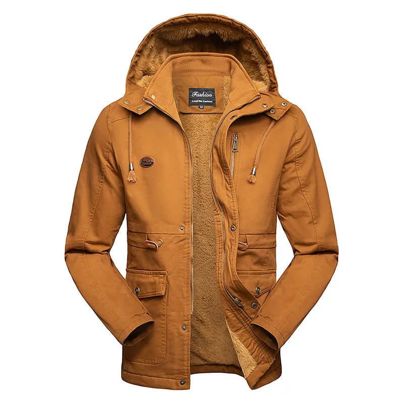 UAICESTAR Washed Cotton Winter Jacket Men 2020 New Fashion Casual Hooded Warm Men Parka Coat Windproof Military Men's Jackets