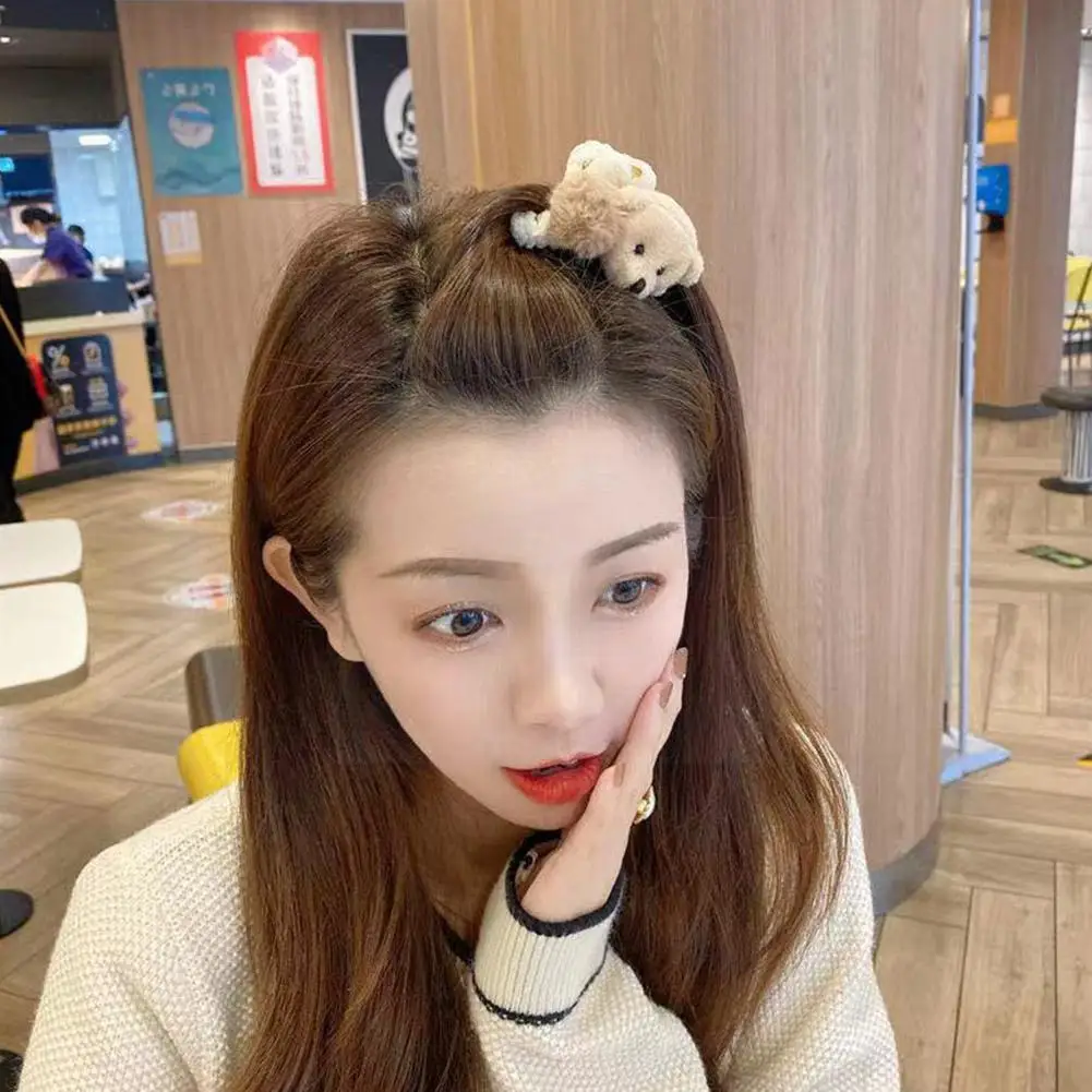 

Fashionable Girl Barrettes Cute Bear Hairgrips Plush Hairpin Headdress Bangs Accessories Hair Bear Clip C2Z7