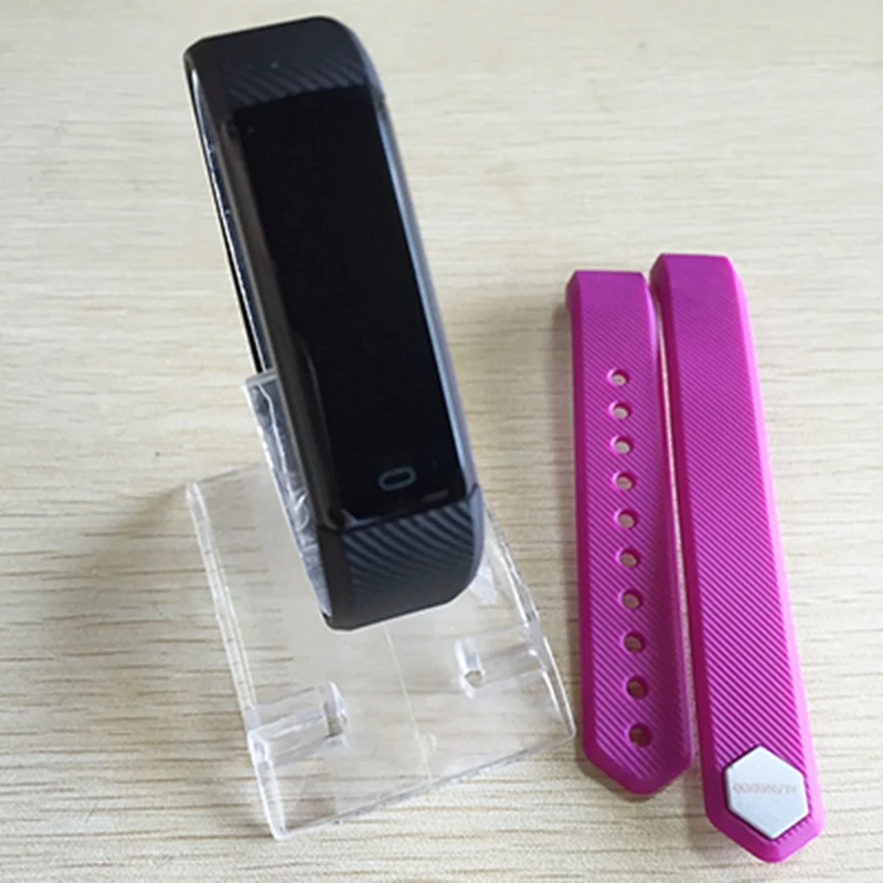 purple strap no HR ALANGDUO ID115 умный Браслет фитнес-трекер Шагомер Bluetooth монитор сна Будильник Спортивные умные часы для Android IOS - Цвет: purple strap no HR